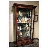 Lighted Beveled Glass Curio Cabinet With 4 Glass Shelves, Side Entry, 80.5" x 44" x 15"