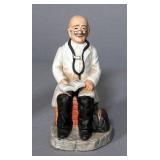 Vintage Ayerst Ceramic Physicians Through The Eras Figures, Qty 4, 4.25" - 5" Tall