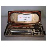 Antique Blood Transfusion Kit In Stainless Steel Storage Case