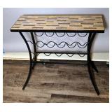 Stone Top Wine Rack Table, 30" x 32" x 12"