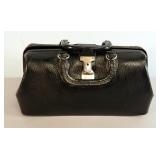 Vintage Kruse Pebbled Leather Cowhide Doctors Bag, 6" x 13" x 5"