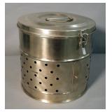 Stainless Steel Dressing Drum, 12" x 12" And Towel Clamps, Qty 2