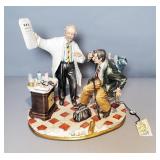 Capodimonte Porcelain "Oculista" Eye Doctor Sculpture, 12" x 10" x 6"