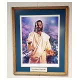 Framed Matted Under Glass "The Invitation" By Nathan Green Portrait Of Jesus, 38" x 32", Signed And 