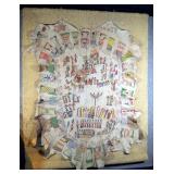 Sioux Indian Elk Skin Hand Painted "Winter Coat" Robe, With Pictographs On Both Sides, Approx 96" x 
