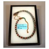Comanche Indian Fully Beaded Snake Fetish, 12.25" x 8.25", Includes Display Box