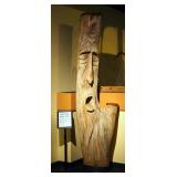 Butternut Walnut Hand Carved Medicine Man Tree, Carved By Fred Gilbert, Circa 1930s, 96" x 30"