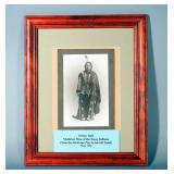 Framed Matted Under Glass Photograph Of Sitting Bull, Sioux Medicine Man, Dated 1890, 16" x 13.5"