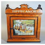Antique Winter Co. High Grade Commercial Furniture Tin Faced One Door Cabinet, Circa 1920s, With "Tr