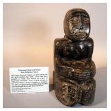 Mississippi Hopewell Indian Carved Stone Male Religious Figure, Circa 200 - 100 BC, 15.5" Tall, Weig