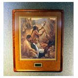 Framed Matted Under Glass Signed Howard Terpning 1983 "Medicine Man Of The Cheyenne" Print, #18/450,