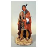 Daniel Monfort Original Western Sculpture Peace Pipe Native American, Signed By Artist, 14" Tall