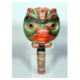 Kwakiutl Beaver Face Ceremonial Rattle, Circa 1880s, 13.5" Tall