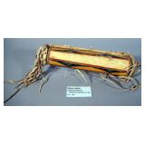 Sioux Indian Painted Parfleche, Cylinder Medicine Case, Circa Late 1800s