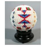 Assiniboin Beaded Ceremonial Medicine Ball, Circa 1930