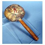 Witch Doctor Rattle On Painted Animal Hide, Circa 1880
