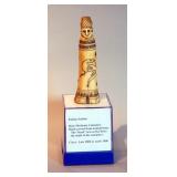 Eskimo Indian Bone Hand Carved Bone Medicine Container , Circa Late 1800s To Early 1900s, 7.5" Tall