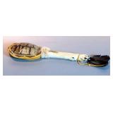 Turtle Medicine Rattle With Coyote Leg Handle "Replica", 16" Long