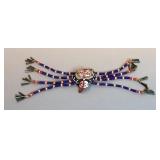 Sioux Indian Beaded Umbilical Spider Fetish (Contains Babys Umbilical Cord) Circa 1890, 15" Diameter