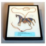 Lakota Indian Buffalo Rawhide Horse Stealing Beaded Medicine Bundle Necklace, Circa 1800s, Display B