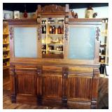 Solid Oak 11 Drawer Apothecary Counter With Original Glass, Late 1800s - Early 1900s, 83" x 74" x 27