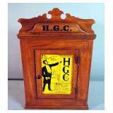 Tin Faced "H.G.C." Single Shelf Medicine Cabinet, Circa. 1900, 23" x 15.25" x 8.25"