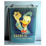 Cardboard Advertising Sign, Donald Duck "Sucrets" Throat Lozenges, Circa. 1900, 24.5" x 17.75"