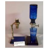 Glass Bromo Seltzer, Cobalt Blue, With Original Bromo Seltzer Glass, Circa. 1895, 14.75" Tall