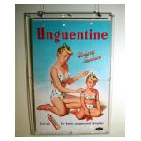 Cardboard Under Plexi Glass "Unguentine" Advertisement, 37" x 25"