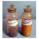 Reverse Glass Label Apothecary Jars With Stoppers, Approx. 10.5", Qty 2, Includes, Cupr.S