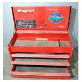 Snap-On Metal Tool Box With 3 Drawers And Hinged Top