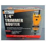 Chicago Electric 1/4" Trimmer Router Model 44914, New