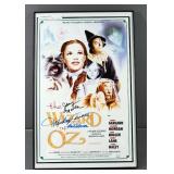 Wizard Of Oz Theatrical Poster, 11" x 17", Framed, Signed By Munchkin Actors Jerry Maren, Mickey Car