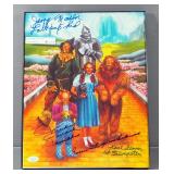Wizard Of Oz Photo And Art, Qty 2, Signed By Munchkins Jerry Maren, Mickey Carroll, And Karl Slover,