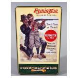 Remington .22 LR Ammo, Approx 100 Rds, And Playing Cards In Collectors Tin, Local Pickup Only