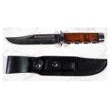 Magnum By Boker Fixed Blade Knife, 6.5" Blade, With Leather Sheath And Sharpening Stone