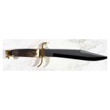 Whitetail Cutlery Stag Style Handle Fixed Blade Knife, 10" Blade, In Leather Sheath
