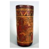 Mayan Cylinder Vessel (600-800 AD), From Central America (Likely Mexico Or Guatemala), Hand Crafted 