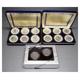Kennedy Half Dollars, Includes 2 Sets Of 1964-1969 In Display Boxes With COAs, And 1999-2000 Boxed S
