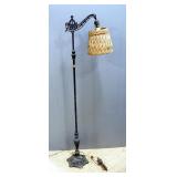 Vintage Cast Iron Floor Lamp With Pivoting Head, 59" H, Powers On