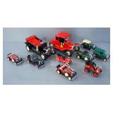 Diecast And Tin Litho Model Antique Cars, Various Scales, Total Qty 10