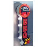 World Famous BBQ Marque LED Double Sided Dimensional Sign, 25" H x 7.9" W x 3.2" D