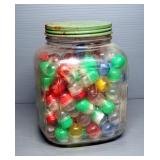 Vending Machine Capsules, Uncounted, In Vintage Glass Jar