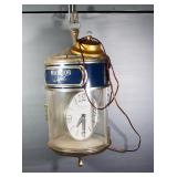 Anheuser Busch Michelob Light Hanging Clock, Clock Rotates Inside Case, Approx 24" H x 10.5" Dia, Po