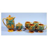 Royal Sealy Ceramic Pitcher, 4 Mugs, And Sugar Bowl