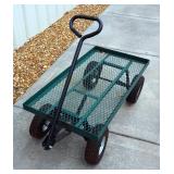 Garden Wagon With Handle And Mesh Base, 14" H x 38" L x 19.5" W