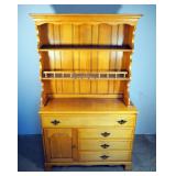 Cochrane Furniture Company, Maple 2-Piece 4-Drawer Hutch, 69" x 42" x 17"