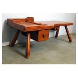 Maple Wood 2 Drawer Cobblers Table, 17" x 42" x 17"