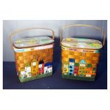 Vintage Caro Nan Europe Broadway Wicker Box Purse, And Vintage Caro Nan Golden West Wicker Box Purse