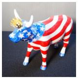 Cow Parade Painted Ceramic American Royal Cow Figurine # 9189